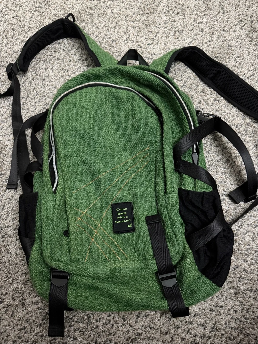 Green Smell-proof Dime Bag casual hemp Backpack